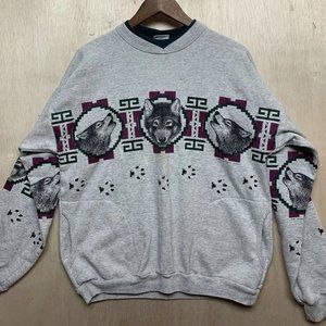 Art Unlimited 90's Vintage Wolf Crewneck